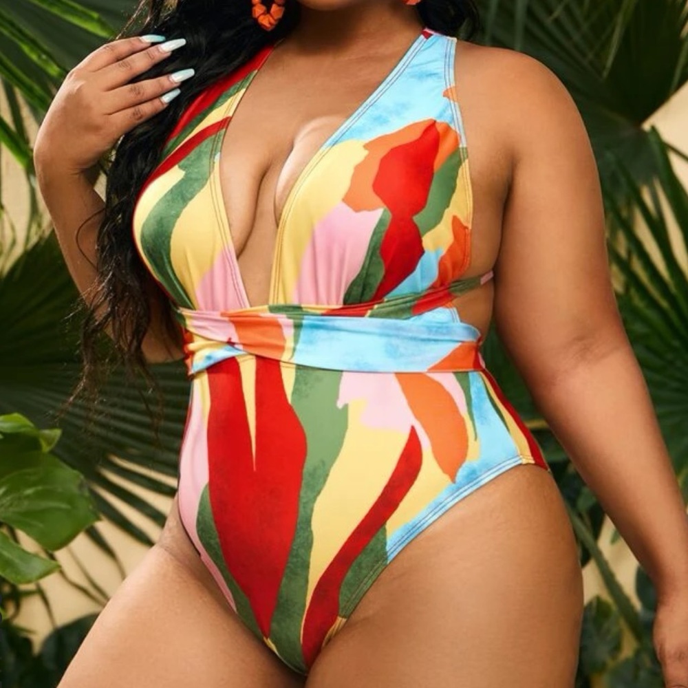 Colorblock One Piece Swimsuit